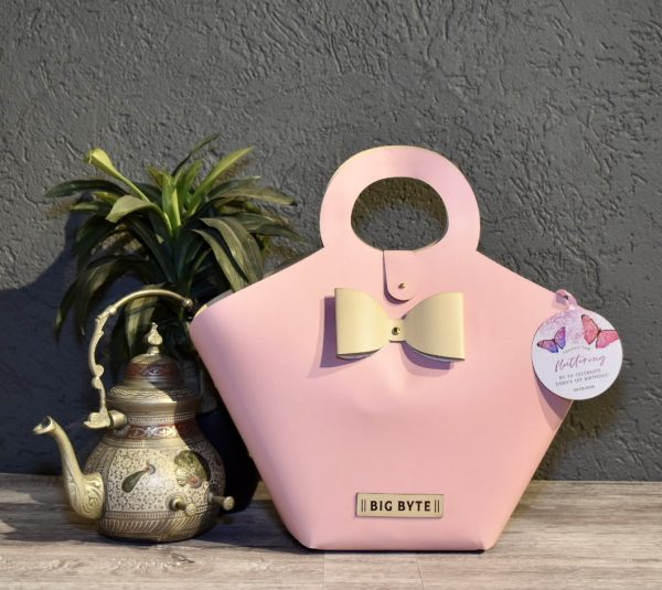 Pink Handbag with Bow - Image 2