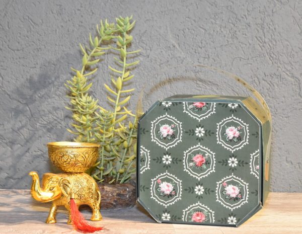 A-green-plant-beside-a-box-and-a-golden-elephant-representing-the-Botanic-Hexa-theme